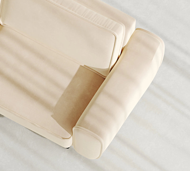 Klem 3-Seater Sofa Wooden Leg - Velvet