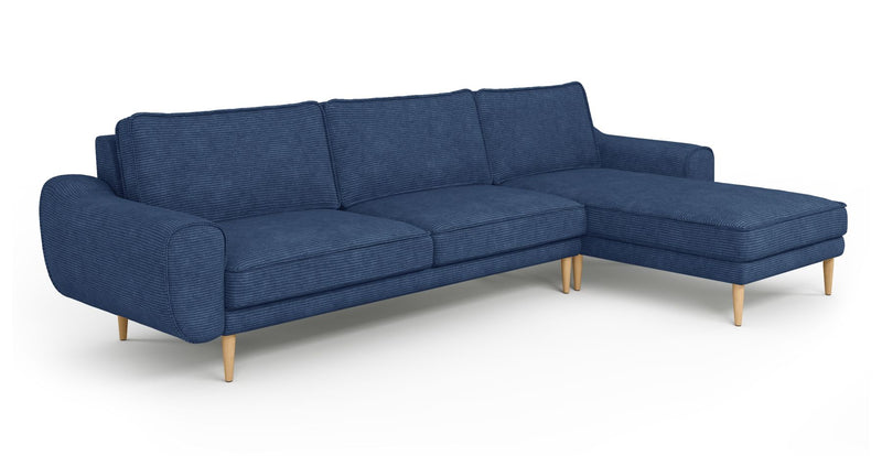 Klem 306 x 171 Sectional Wooden Leg - Cord Velour
