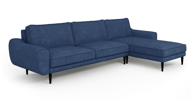 Klem 306 x 171 Sectional Wooden Leg - Cord Velour