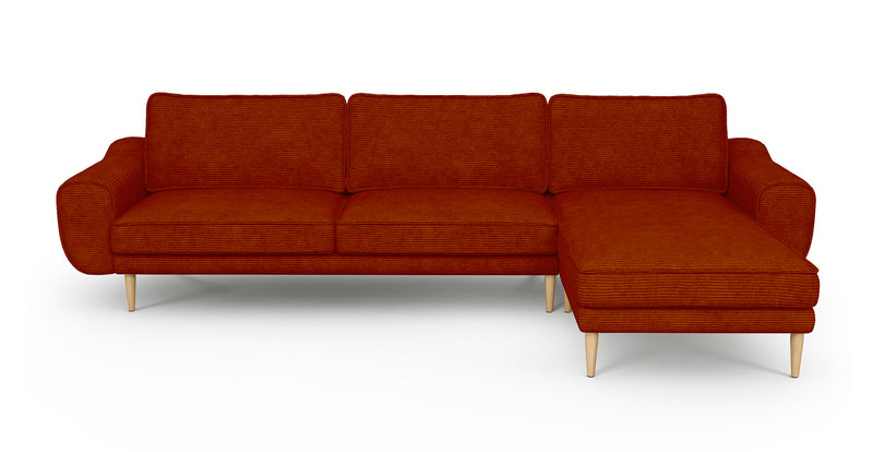 Klem 306 x 171 Sectional Wooden Leg - Cord Velour