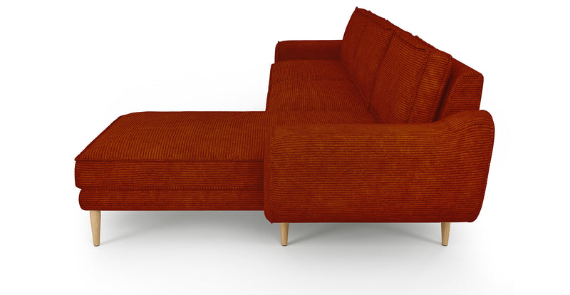 Klem 306 x 171 Sectional Wooden Leg - Cord Velour