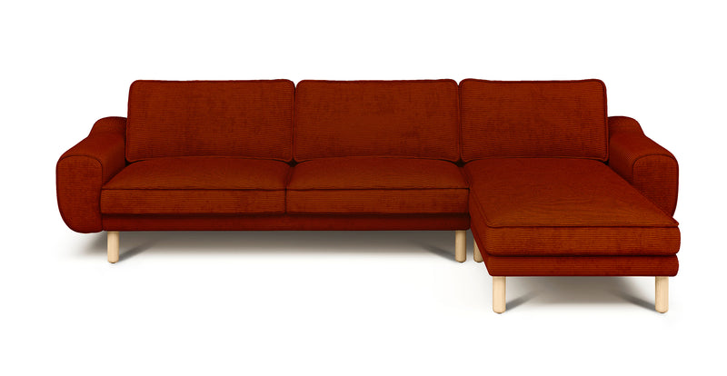 Klem 306 x 171 Sectional Cylindrical Wooden Leg - Cord Velour
