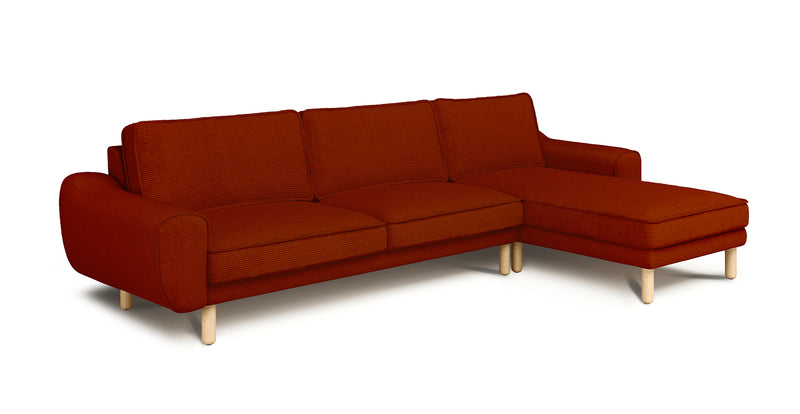 Klem 306 x 171 Sectional Cylindrical Wooden Leg - Cord Velour