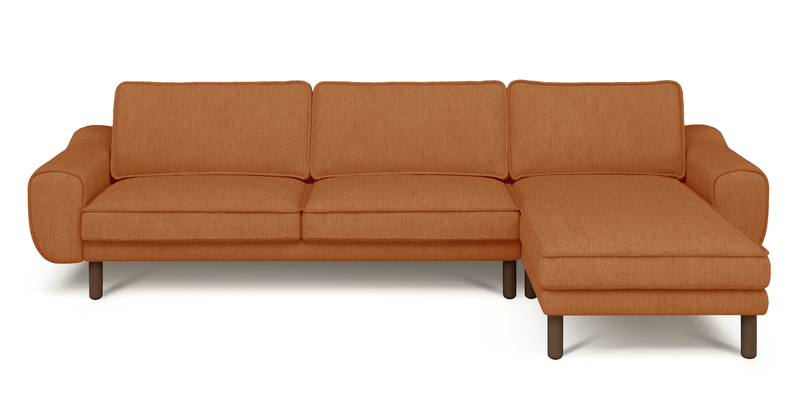Klem 306 x 171 Sektional Zylindrisch Holzbein - Performance-Stoff