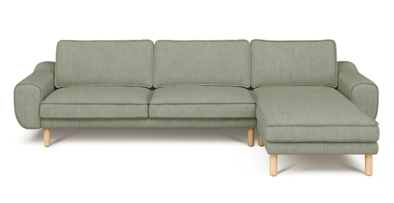Klem 306 x 171 Sektional Zylindrisch Holzbein - Performance-Stoff