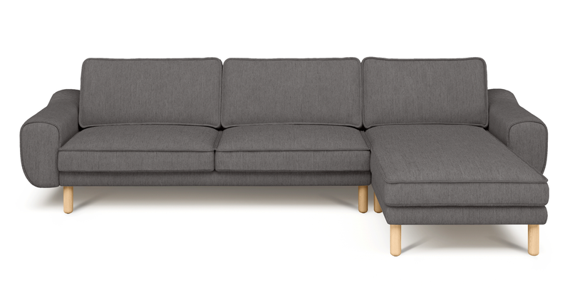 Klem 306 x 171 Sektional Zylindrisch Holzbein - Performance-Stoff