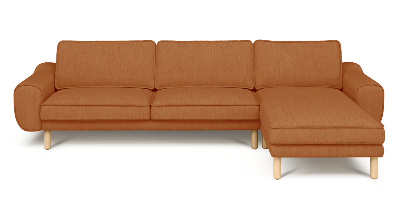 Klem 306 x 171 Sektional Zylindrisch Holzbein - Performance-Stoff