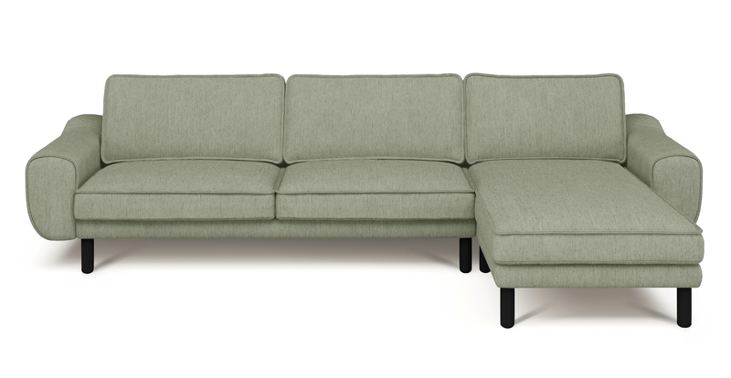 Klem 306 x 171 Sektional Zylindrisch Holzbein - Performance-Stoff