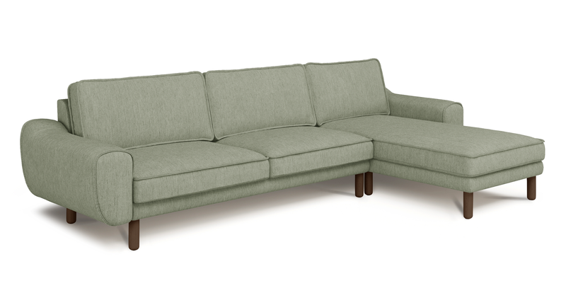 Klem 306 x 171 Sektional Zylindrisch Holzbein - Performance-Stoff