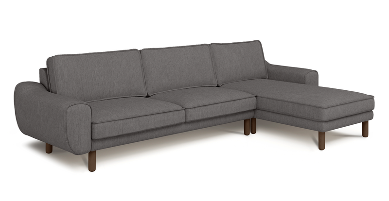 Klem 306 x 171 Sektional Zylindrisch Holzbein - Performance-Stoff
