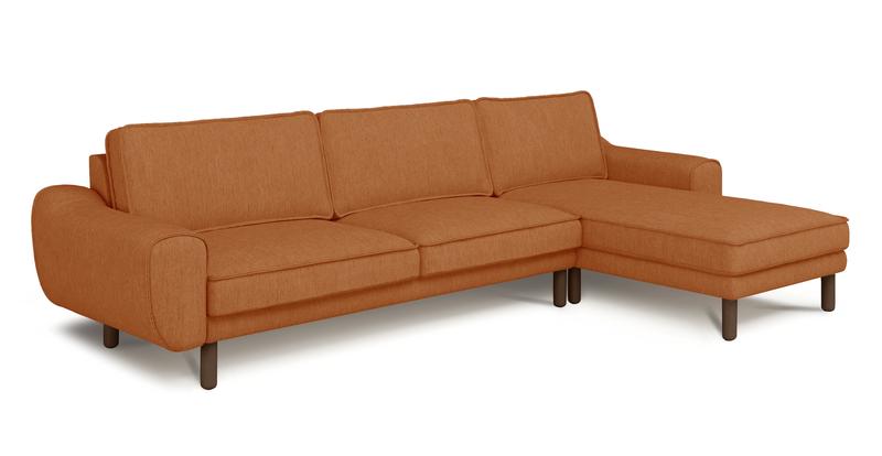 Klem 306 x 171 Sektional Zylindrisch Holzbein - Performance-Stoff