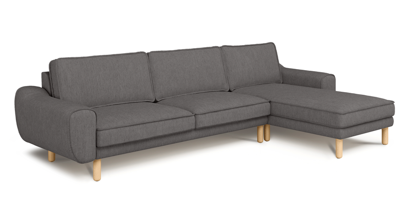 Klem 306 x 171 Sektional Zylindrisch Holzbein - Performance-Stoff