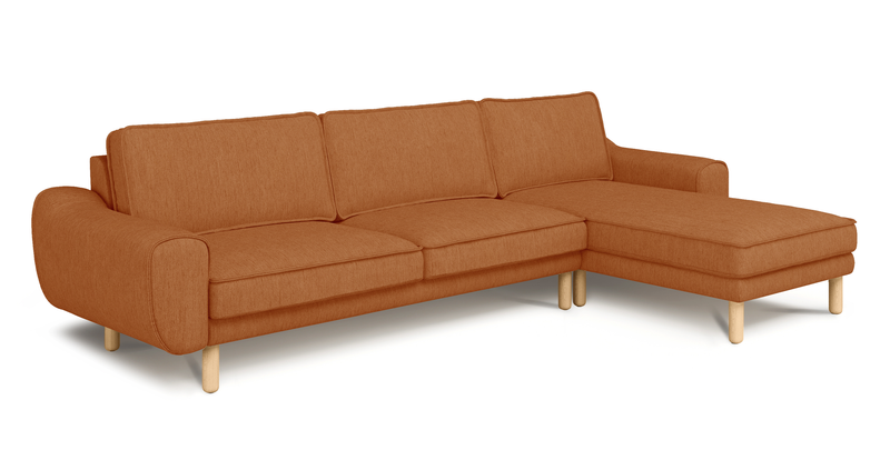 Klem 306 x 171 Sektional Zylindrisch Holzbein - Performance-Stoff