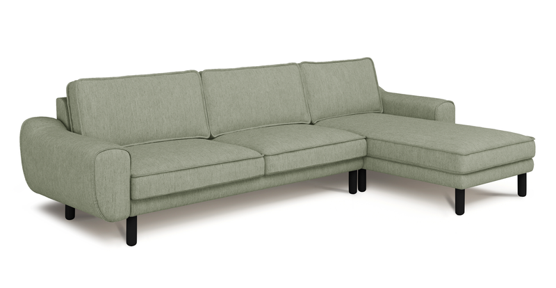 Klem 306 x 171 Sektional Zylindrisch Holzbein - Performance-Stoff