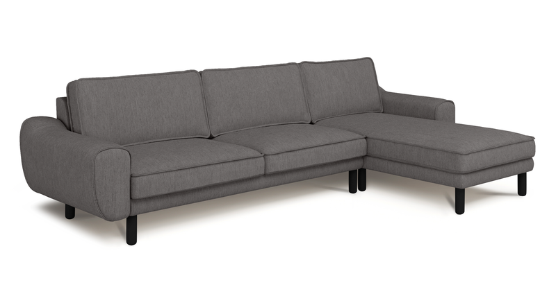 Klem 306 x 171 Sektional Zylindrisch Holzbein - Performance-Stoff