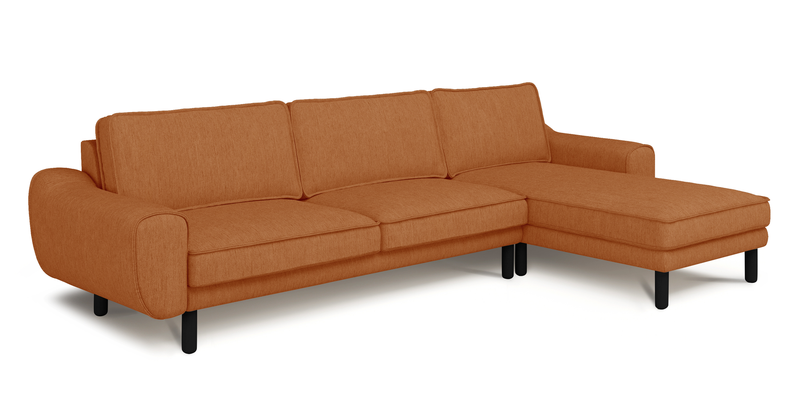 Klem 306 x 171 Sektional Zylindrisch Holzbein - Performance-Stoff