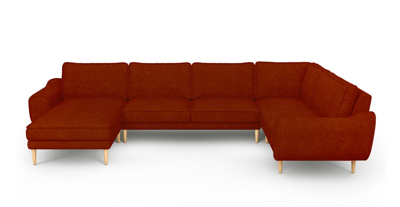 Klem 346 x 210 Sectional Wooden Leg - Cord Velour