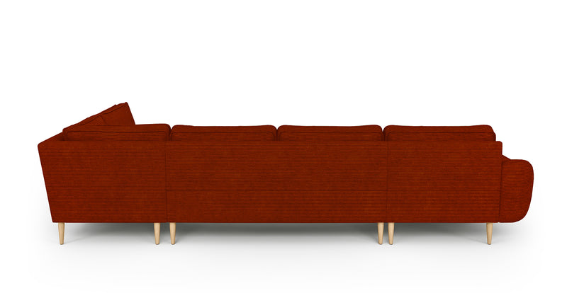 Klem 346 x 210 Sectional Wooden Leg - Cord Velour
