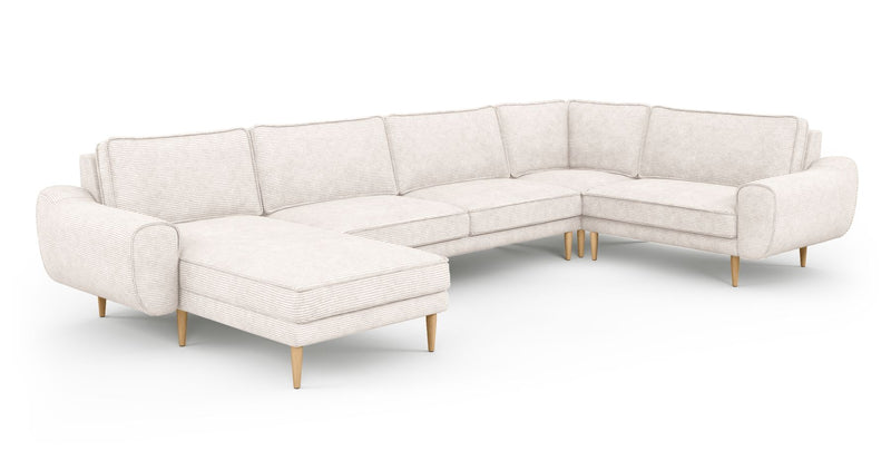Klem 372 x 210 sectional wooden leg - corduroy velour