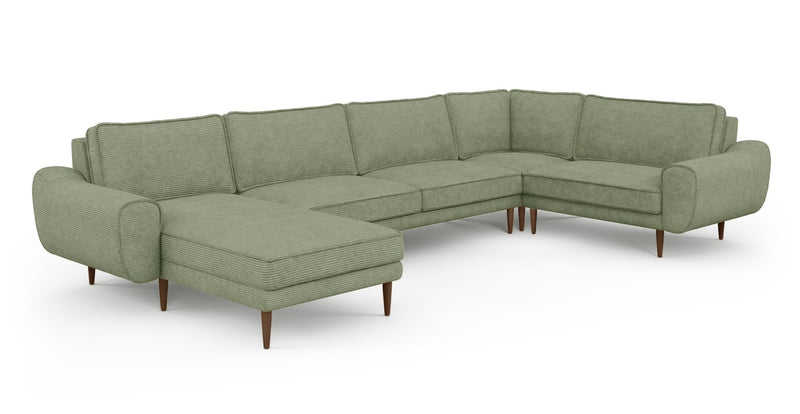 Klem 372 x 210 sectional wooden leg - corduroy velour