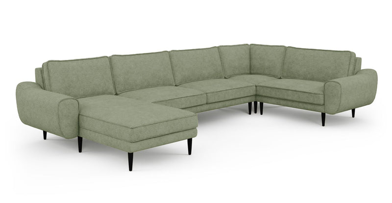 Klem 372 x 210 sectional wooden leg - corduroy velour