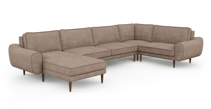 Klem 372 x 210 sectional wooden leg - corduroy velour