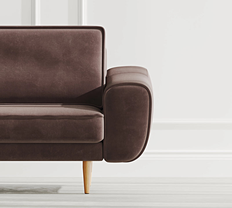 Klem 3-Seater Sofa Wooden Leg - Velvet