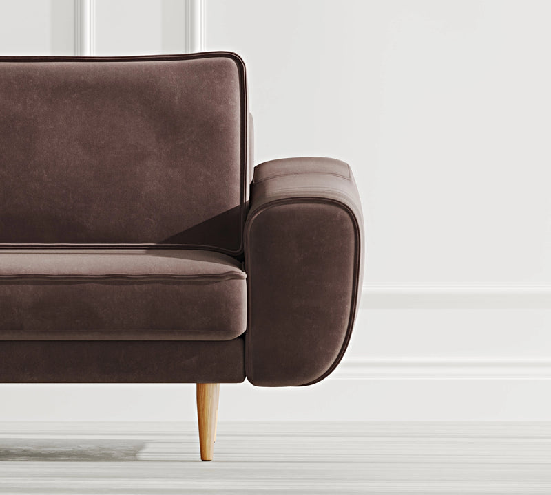 Klem 3-Seater Sofa Wooden Leg - Velvet