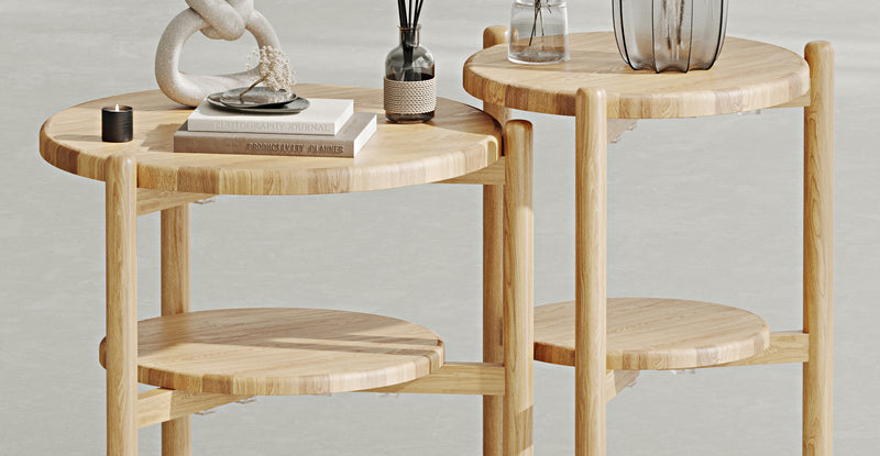 Norac Solid Oak Two Set Side Table