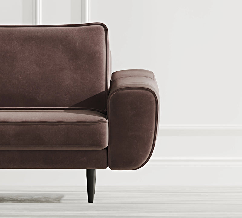 Klem 3-Seater Sofa Wooden Leg - Velvet