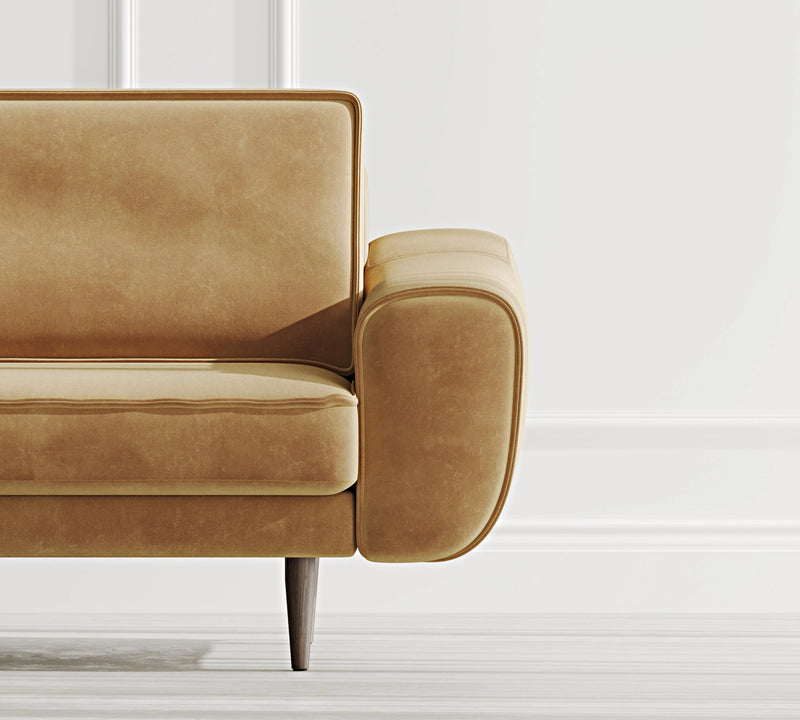 Klem 3-Seater Sofa Wooden Leg - Velvet