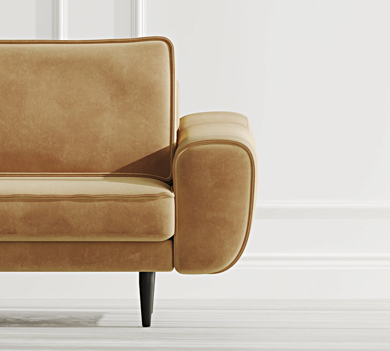 Klem 3-Seater Sofa Wooden Leg - Velvet