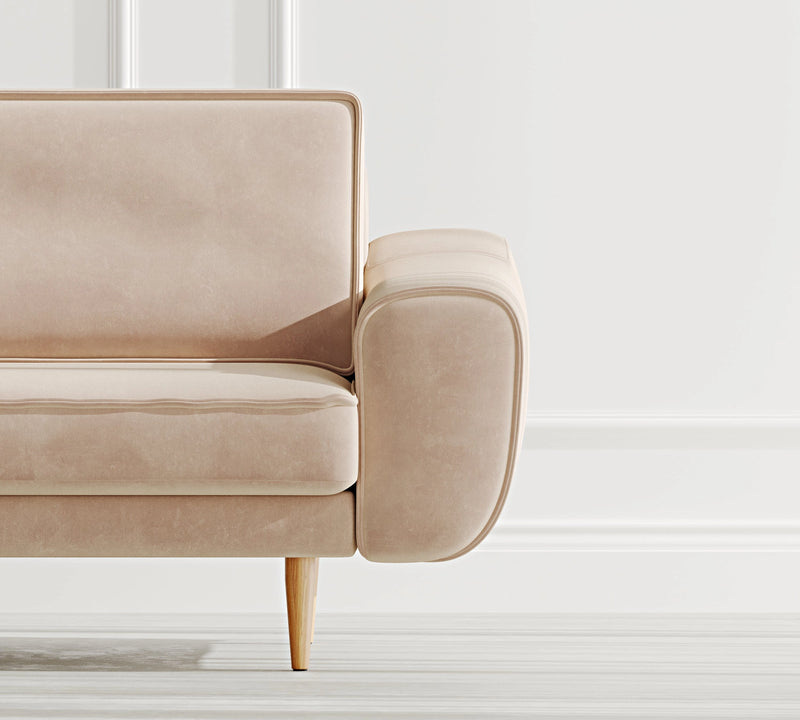 Klem 3-Seater Sofa Wooden Leg - Velvet