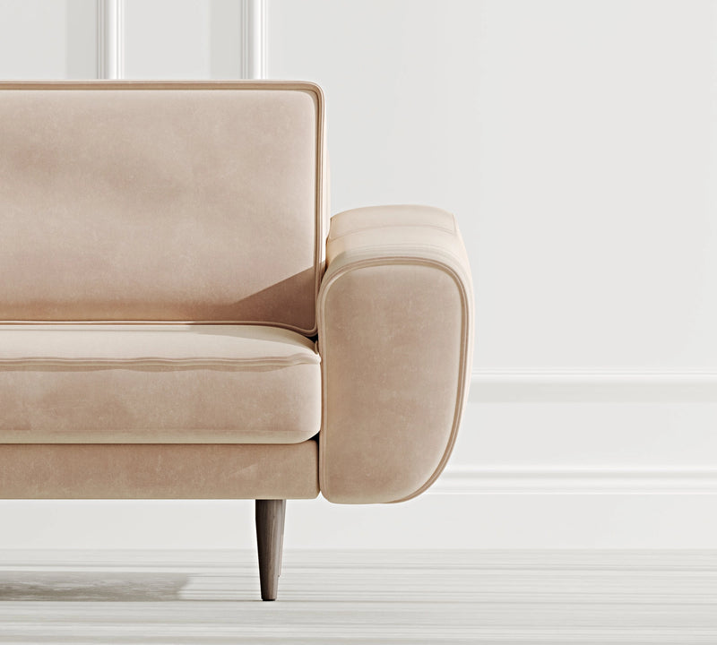 Klem 3-Seater Sofa Wooden Leg - Velvet