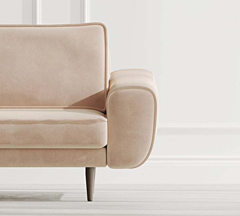 Klem 3-Seater Sofa Wooden Leg - Velvet