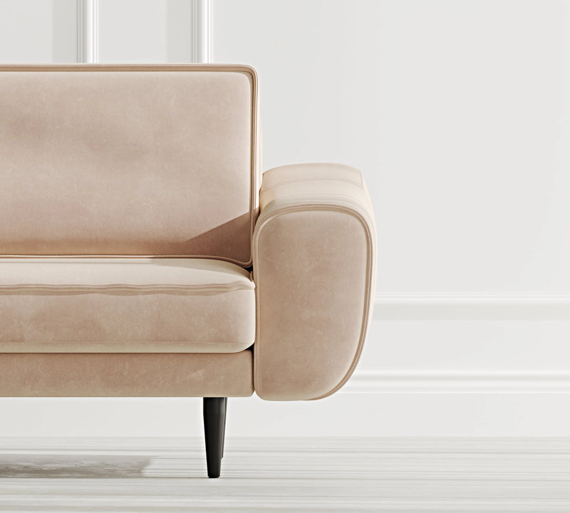 Klem 3-Seater Sofa Wooden Leg - Velvet