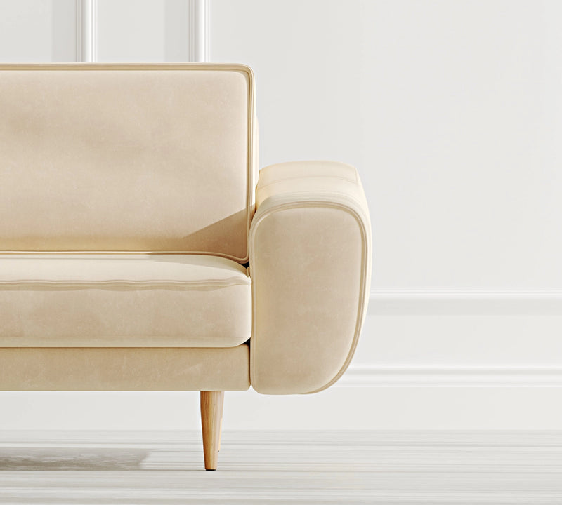 Klem 3-Seater Sofa Wooden Leg - Velvet