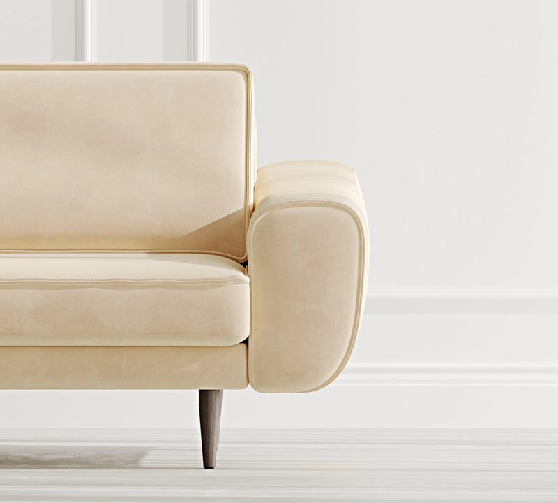 Klem 3-Seater Sofa Wooden Leg - Velvet