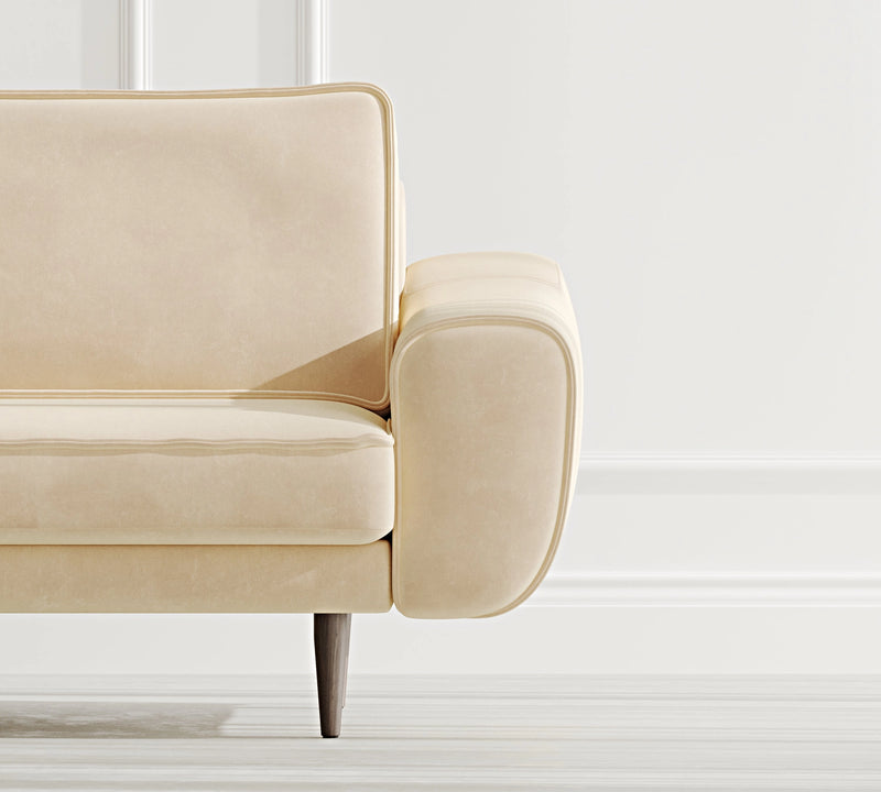 Klem 3-Seater Sofa Wooden Leg - Velvet