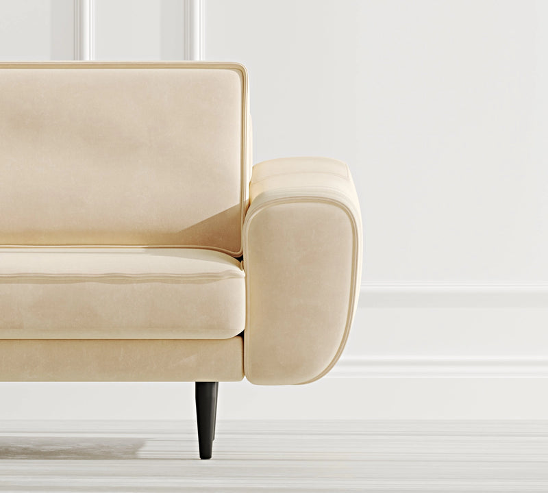 Klem 3-Seater Sofa Wooden Leg - Velvet