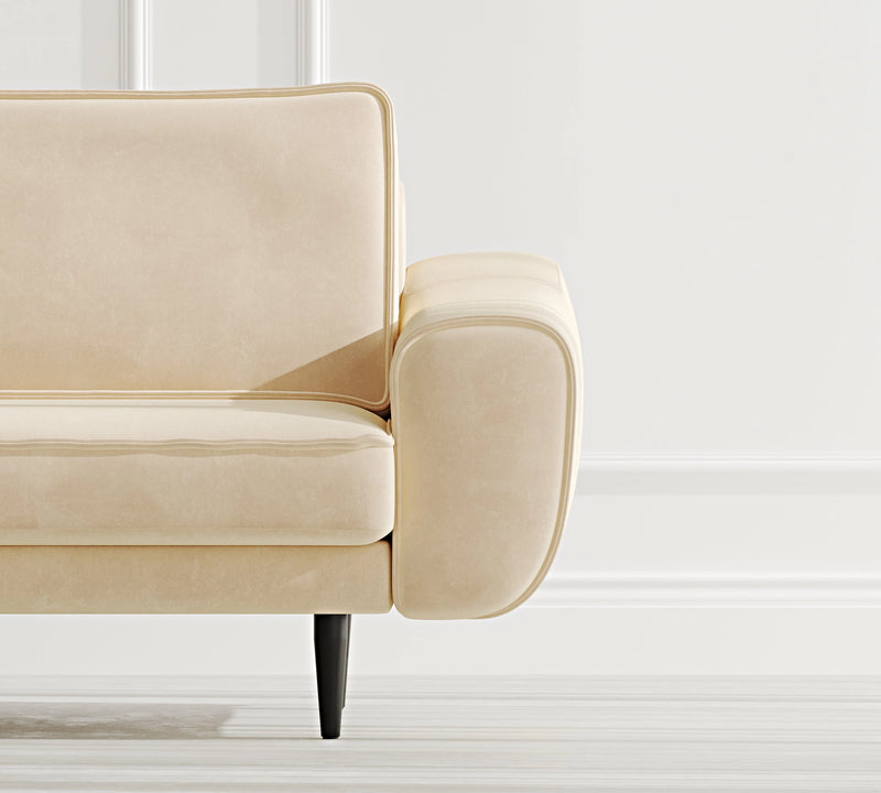 Klem 3-Seater Sofa Wooden Leg - Velvet