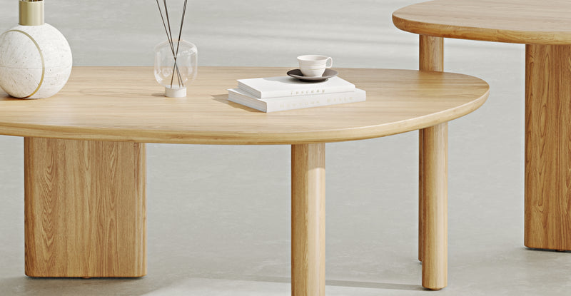 Almond Double Coffee Table Set Medium