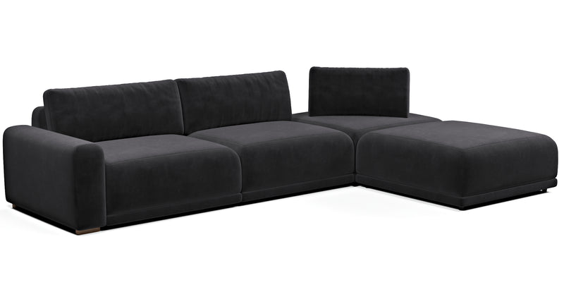 Carle 339 x 210 sectional with left armrest - velvet
