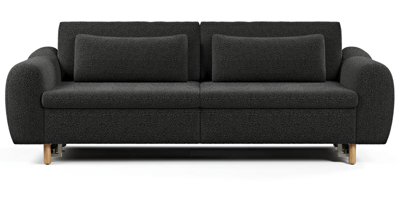 Nyra 3-seater sofa bed with wooden leg - Bouclé