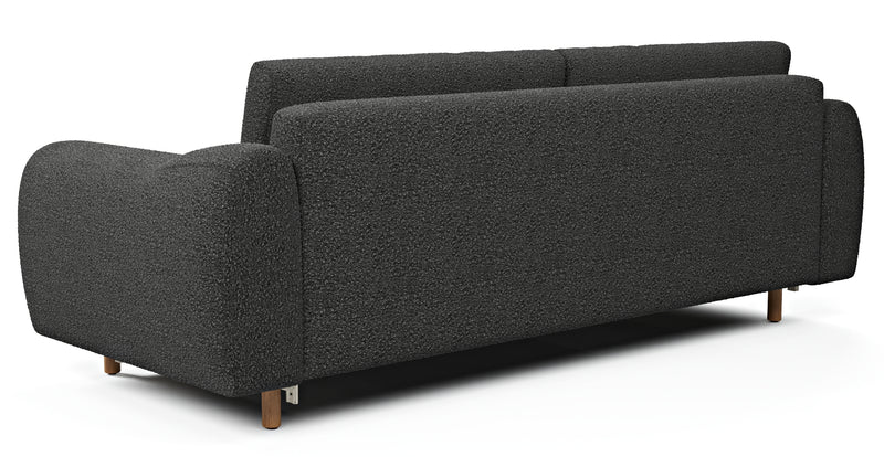 Nyra 3-seater sofa bed with wooden leg - Bouclé