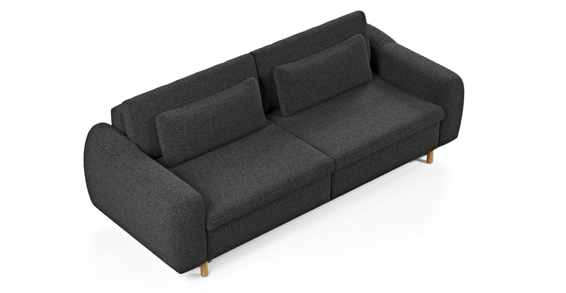 Nyra 3-seater sofa bed with wooden leg - Bouclé