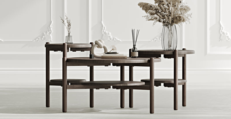 Norac Massiver Eichen Dreier-Set Couchtisch