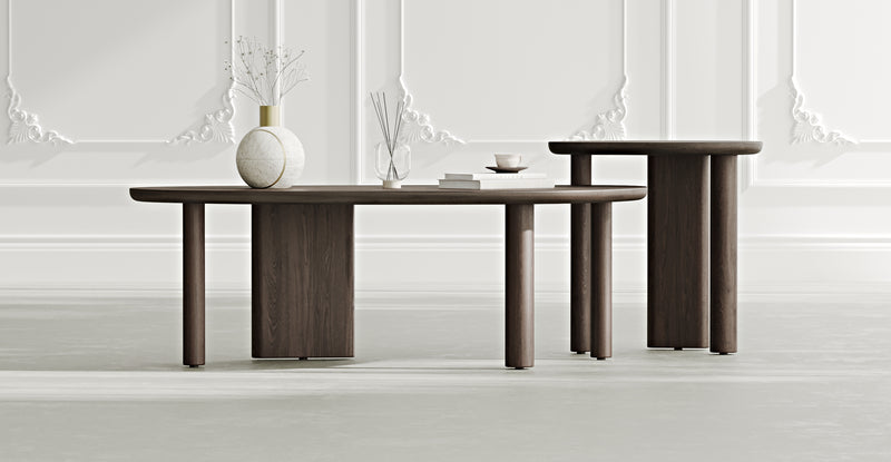 Almond Double Coffee Table Set Medium