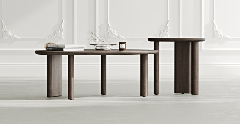 Almond Double Coffee Table Set Large