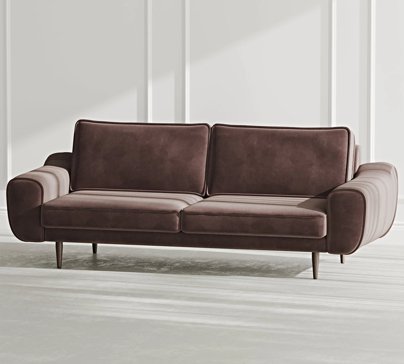 Klem 3-Seater Sofa Wooden Leg - Velvet